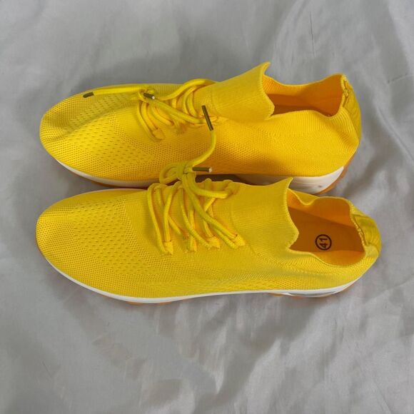 Chunky Bright Yellow Athleisure Running Workout Fashion Sneaker EU 41 US 10.5 - Picture 4 of 7